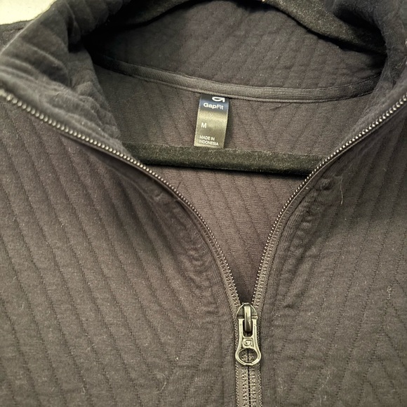 Women’s Black GapFit Quilted Jacquard Half-Zip Pullover Sweatshirt M - Picture 5 of 5